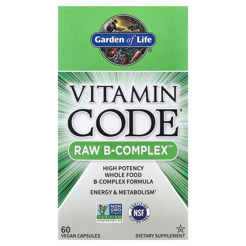Garden of Life, Vitamin Code, Raw B-Complex, комплекс витаминов группы В, 60 веганских капсул Garden of Life, Vitamin Code, Raw B-Complex, комплекс витаминов группы В, 60 веганских капсул